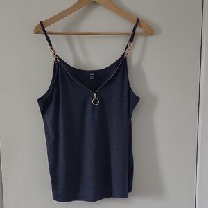 SHEIN Navy Camisole with Gold Chain Detail